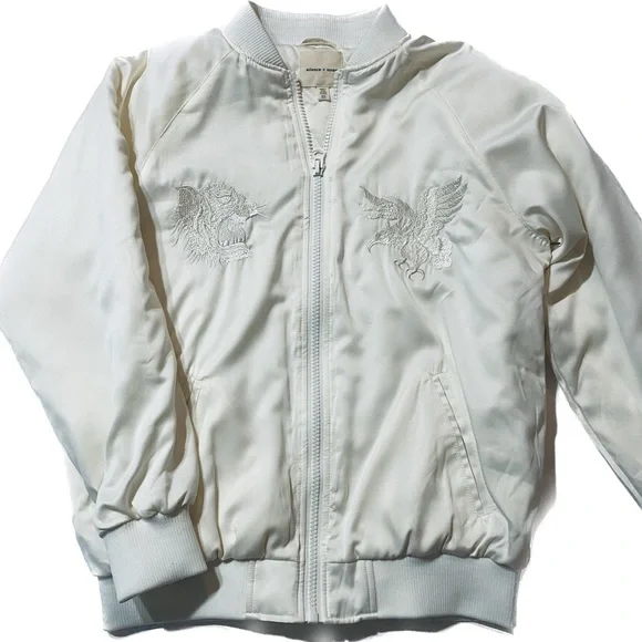 Silence + Noise Monochromatic Souvenir Bomber Jacket Urban Outfitters XS - Picture 2 of 12